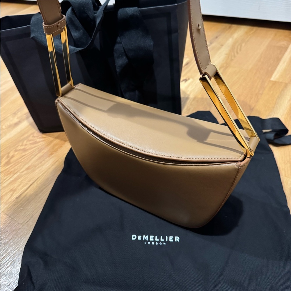 DeMelier Bergen Deep Toffee Leather Shoulder Bag NWOT